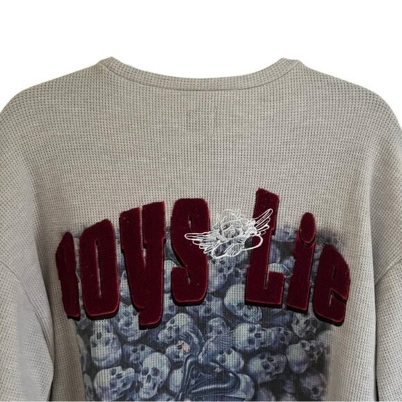 Boys Lie Knight Angel Tour Waffle Knit Thermal Long Sleeve One Size - Picture 4 of 16